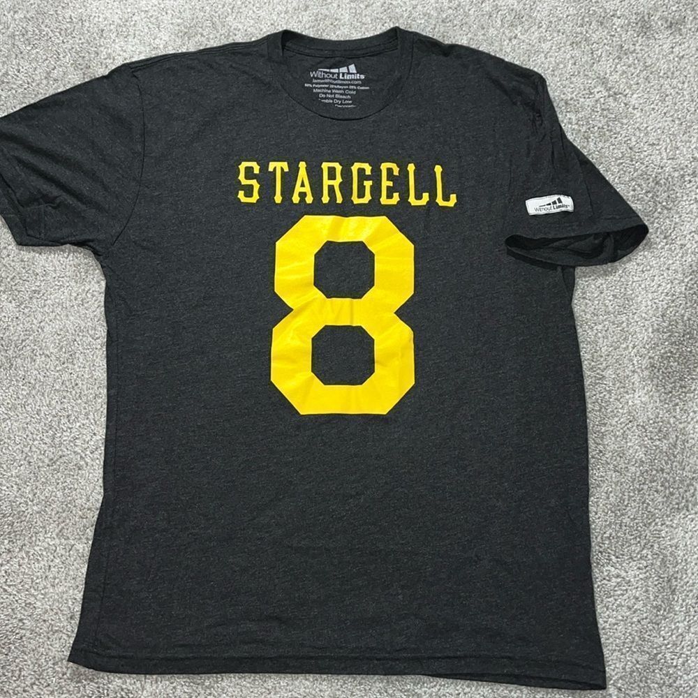 Vintage MLB Pittsburgh Pirates #8 SOFT Willie STARGELL Jersey Style T-shirt L